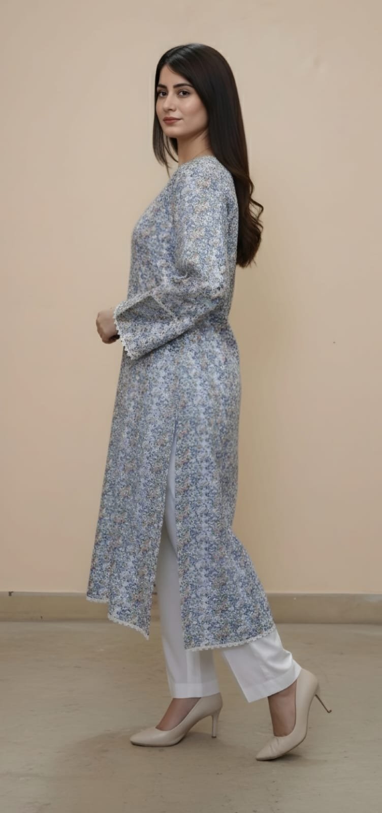 Printed Long Shirt Stitched - Image 3